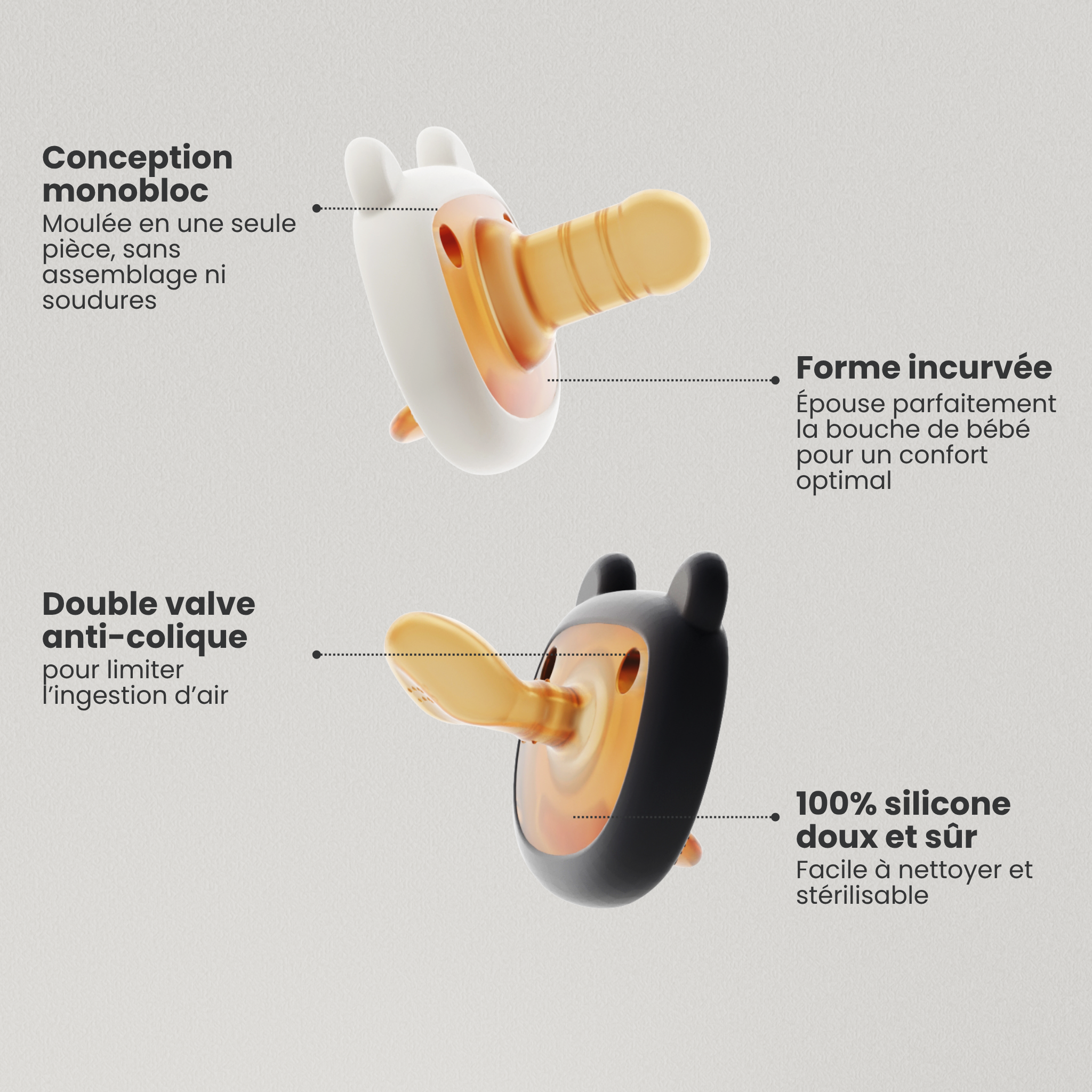 Sucette Physiologique Jour & Nuit — Lot de 2