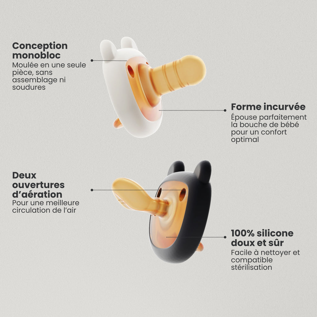 Tétines Physiologiques Jour & Nuit | Lot de 2
